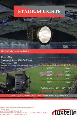 Luxtella LED stadium lights for stport events